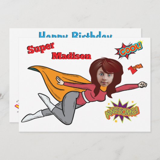 Eenduidige superheld Special Fun Children's Birthd Kaart (Voorkant / Achterkant)