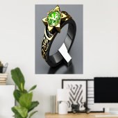 Eenduidige uraniumsteenring | AI Art Poster (Thuiskantoor)