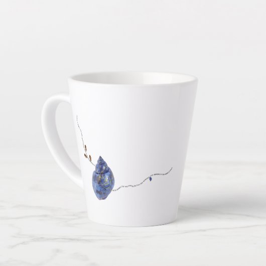 Eenduidige witte kerstblauwe mok Japanse Kintsugi (Linkerhoek)