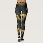 Eenduidige zwarte en goudhoningraat Bee Keeper Lov Leggings (Achterkant)