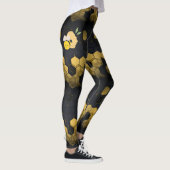 Eenduidige zwarte en goudhoningraat Bee Keeper Lov Leggings (Rechts)
