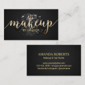 Eenduidige zwarte glitter lipt zout op visitekaartje (Voorkant / Achterkant)