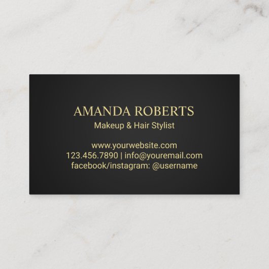 Eenduidige zwarte glitter lipt zout op visitekaartje (Achterkant)