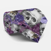Eenduidige zwarte Paarse schedels Stropdas (Opgerold)