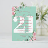 eenentwintig 21e verjaardag roze groene bloemrijke kaart (Staand voorkant)