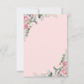 eenentwintig 21e verjaardag roze groene bloemrijke kaart (Achterkant)