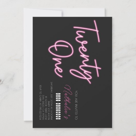 Eenentwintig 21ste verjaardag Party uitnodiging (Voorkant)