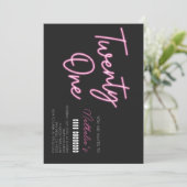 Eenentwintig 21ste verjaardag Party uitnodiging (Staand voorkant)