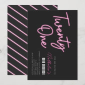 Eenentwintig 21ste verjaardag Party uitnodiging (Voorkant / Achterkant)