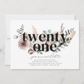 Eenentwintig bloemen - 21e verjaardag uitnodiging (Voorkant)