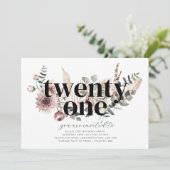 Eenentwintig bloemen - 21e verjaardag uitnodiging (Staand voorkant)