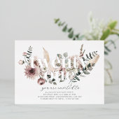 Eenentwintig bloemen - 21ste verjaardag - Zilver Folie Uitnodiging (Staand Voorkant)