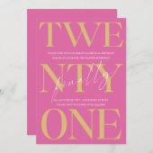 Eenentwintig eindelijk verjaardagsfeestje kaart (Voorkant / Achterkant)