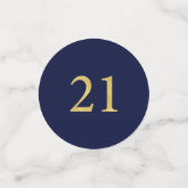Eenentwintig Gold Navy Confetti 21ste verjaardagsf (Kleine voorkant)