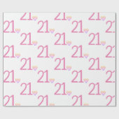 Eenentwintig hart verjaardag cadeaupapier (Vlak)
