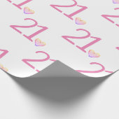 Eenentwintig hart verjaardag cadeaupapier (Hoek)