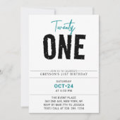 Eenentwintig | Kleurrijke geometrische 21e verjaar Kaart (Voorkant)