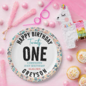 Eenentwintig | Kleurrijke geometrische 21e verjaar Papieren Bordje (Feest)