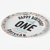 Eenentwintig | Kleurrijke geometrische 21e verjaar Papieren Bordje (Gekanteld)