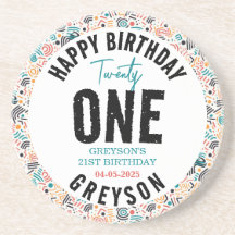 Eenentwintig | Kleurrijke geometrische 21e verjaar