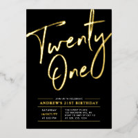 Eenentwintig Lettering Zwart 21e Verjaardagsfeestj
