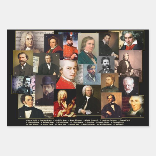 Eenentwintig meesters inpakpapier vel (Voorkant)