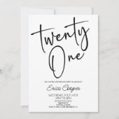 Eenentwintig minimale elegante 21ste verjaardagsfe kaart (Voorkant)