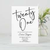 Eenentwintig minimale elegante 21ste verjaardagsfe kaart (Staand voorkant)
