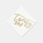 EENENTWINTIG moderne script glam goud glitter 21e Servet (Hoek)