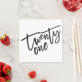 EENENTWINTIG moderne script zwart wit 21e Servet (Insitu)