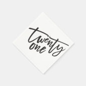 EENENTWINTIG moderne script zwart wit 21e Servet (Hoek)