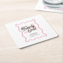 Eenentwintig Retro Wavy Minimalist 21e Verjaardag