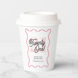 Eenentwintig Retro Wavy Minimalist 21e Verjaardag Papieren Bekers