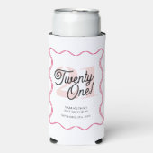 Eenentwintig Retro Wavy Minimalist 21e Verjaardag Seltzer Blikjeskoeler (Seltzer Voorkant)