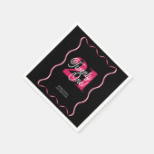 Eenentwintig Retro Wavy Minimalist 21e Verjaardag Servet (Hoek)