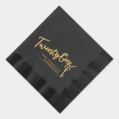 Eenentwintig script en sleutel tekst aangepaste na folie servetten (Rechts)