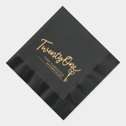 Eenentwintig script en sleutel tekst aangepaste na folie servetten (Rechts)