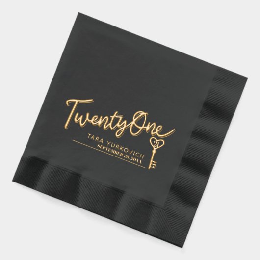 Eenentwintig script en sleutel tekst aangepaste na folie servetten (Links)