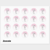 Eenentwintig sprankelende hete roze glitter verjaa ronde sticker (Vel)