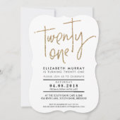 EENENTWINTIG TYPE eenvoudige gouden glitter 21e UI Kaart (Voorkant)