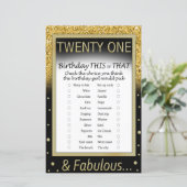 Eenentwintig verjaardag dit of dat spel (Staand voorkant)