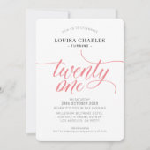 EENENTWINTIG verjaardag elegant chique script kora Kaart (Voorkant)