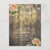 Eenentwintig verjaardag van het Koord licht van he Uitnodiging Briefkaart (Voorkant)