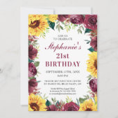 Eenentwintig verjaardagsfeest Zonnebloem Bloemen Kaart (Voorkant)