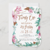 Eenentwintig waterverf bloemenfeest 21ste verjaard kaart (Voorkant)