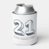 Eenentwintig zijn gearriveerd met Retro Blue Birth Blikjeskoeler (Blikje Voorkant)