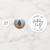 Eenentwintig zwarte, witte moderne 21e verjaardag confetti (Voorkanten)