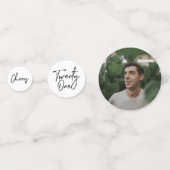 Eenentwintig zwarte, witte moderne 21e verjaardag confetti (Achterkanten)