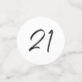 Eenentwintig zwarte, witte moderne 21e verjaardag confetti (Kleine voorkant)