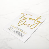 Eenentwintigste 21ste verjaardag van het moderne g folie uitnodiging (Gedraaid)